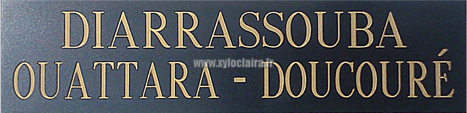 Réf : 19004 Gravoply ultra en mat - 120x30mm - 2 lignes - plaque en noir gravure doré