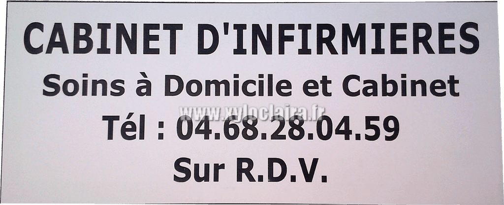 Réf : 21919 Gravoply 2 - 320x130mm - 4 lignes - cabinet infirmières