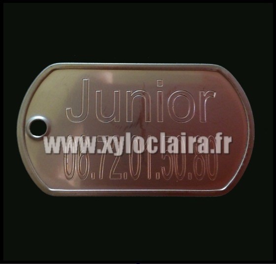 Médailles d'Animaux militaire acier inoxidable junior