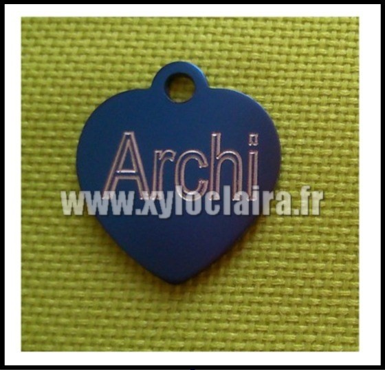 Médailles d'Animaux coeur petit alu archi