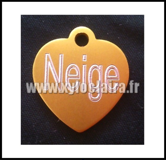 Médailles d'Animaux coeur doré alu neige