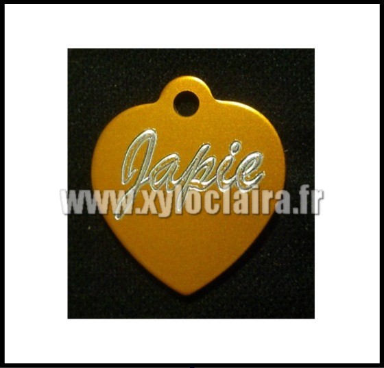 Médailles d'Animaux coeur alu japie