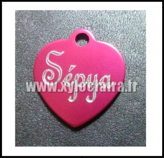 Médailles d'Animaux coeur alu sépya