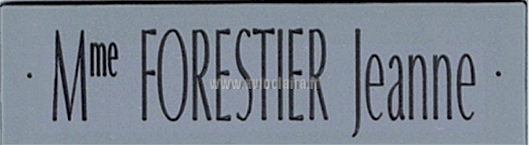 Réf : 17930 Gravoglas 2 plex brillant - 1 ligne - Nom Prénom