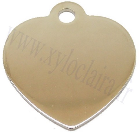 Coeur chromé médaille d'animaux qualité bijouterie