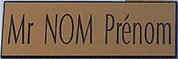 Réf : 17927 Plaque de boite-aux-lettres - 60x20mm - Mr-NOM-Prénom