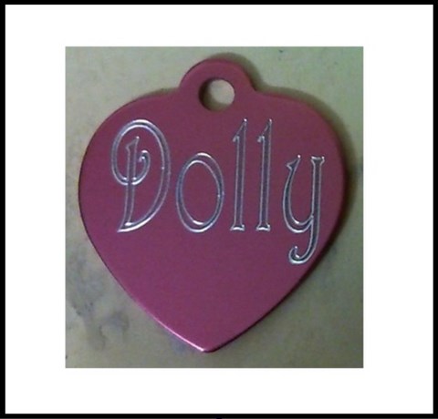 Médailles d'Animaux coeur rose alu dolly