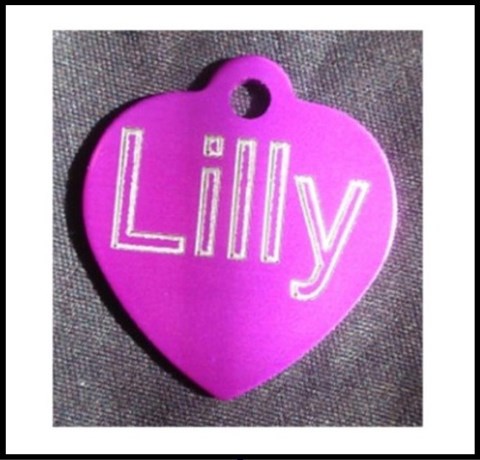 Médailles d'Animaux coeur alu anodisé lilly