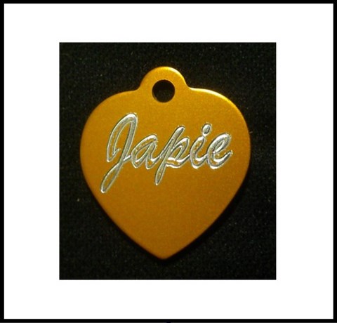 Médailles d'Animaux coeur alu japie