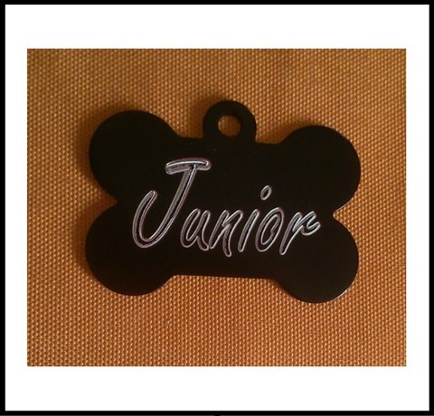 Médailles d'Animaux os alu noir junior