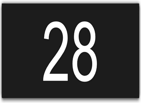 Plaque abs - gravoply - noir gravure blanc - 1 ligne numéro