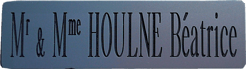 Réf : 17930 Gravoglas2 plex brillant - 110x32mm - 1 ligne Mr&Mme