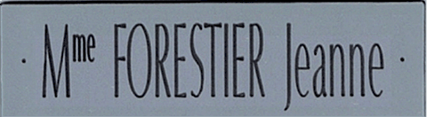 Réf : 17930 Gravoglas 2 plex brillant - 1 ligne - Nom Prénom